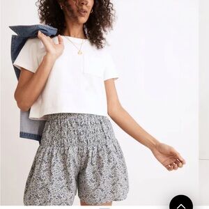Madewell smocked pull-on shorts in floretine floral